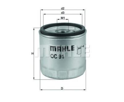 OC91D1 Фільтр масла (MAHLE)
