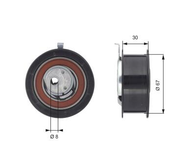 T43069 (7784-21062)  Натяжний ролик ременя ГРМ GATES POWERGRIP TENSIONER