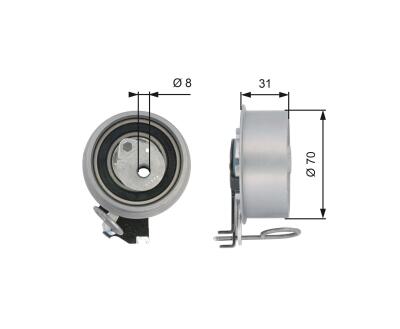 T43135 (7784-21111) Натяжний ролик ременя ГРМ GATES POWERGRIP TENSIONER