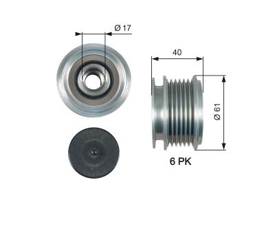 OAP7013 (7789-10009)  Шків генератора GATES OVERRUNNING PULLEY