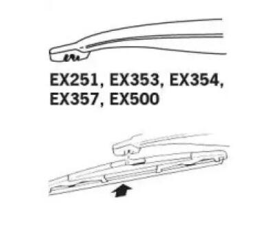 EX500 (TRICO)  Щітка склоочисника задня ExactFit