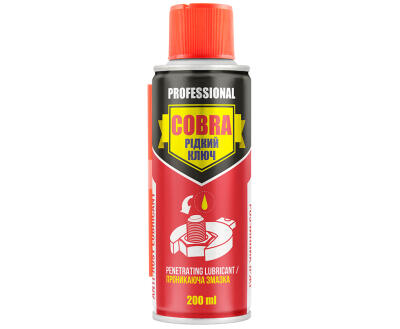 ANTI-RUST LUBRICANT COBRA, 200ml. Рідкий ключ. Професійна проникаюча змазка (24шт.)
