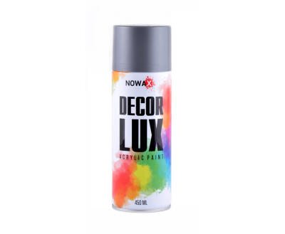 Акрилова фарба в спреї NOWAX DECOR LUX  9022 Срібно сірий   450ml