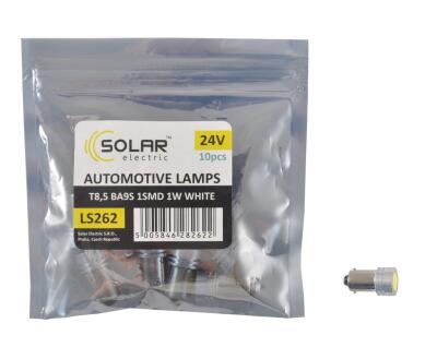 LED 24V T8.5 BA9S SMD 1W, white (10 шт.) Поліетилен уп.