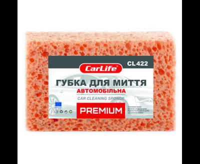 Губка для миття авто CARLIFE PREMIUM з великими порами 190x120x70mm, коричнева