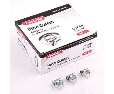 Хомути CarLife 08-12,9mm, W1 (100шт.в.уп.) оцинк.