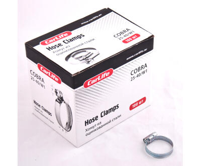 Хомути CarLife 25-40,9mm, W1 (100шт.в.уп.) оцинк.