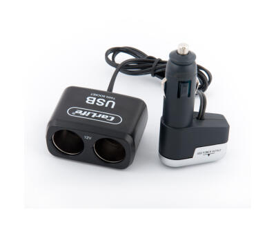 Розгалужувач прикурювача Carlife 2в1 + USB, 12В, 5A