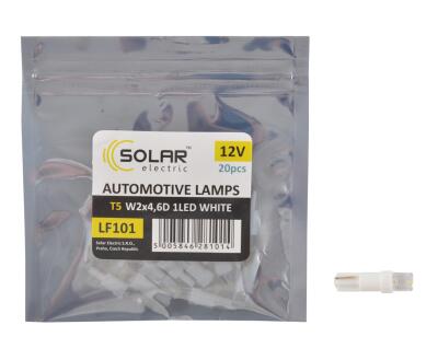 LED 12V T5 W2x4.6d 1leds white 1шт. (20) Поліетилен уп.. підсвічування салону