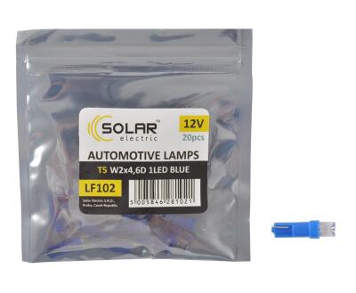 LED 12V T5 W2x4.6d 1leds blue 1шт.(20шт.) Поліетилен уп. підсвічування салону