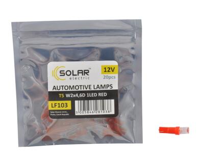 LED 12VT5W2x4.6d 1leds red 1 шт. (20шт) Поліетилен уп.. підсвічування салону