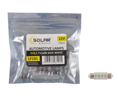 LED 12V SV8.5 T11x36 6leds white 1шт. (10шт.) Поліетилен уп.
