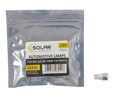 LED 12V T10 W2.1x9.5d 1led 1W white 1шт. (10шт.) Поліетилен уп.