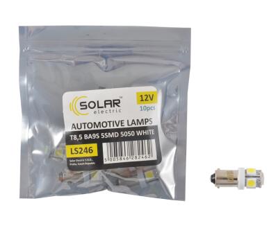 LED 12V T8.5 BA9s 5led 5050 white 1шт. (10шт.) Поліетилен уп.
