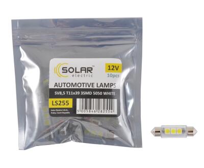 LED 12V SV8.5 T11x39 3led 5050 white 1шт. (10шт.) Поліетилен уп.