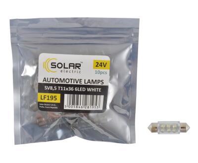 LED 24V SV8.5 T11x36 6leds white 1шт. (10шт.) Поліетилен уп.