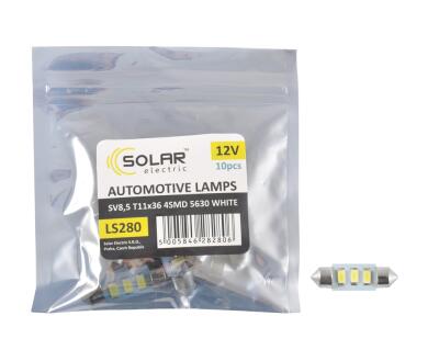 LED 12V SV8.5 T11x36 3SMD 5630 white 3 leds 10шт. Поліетилен уп
