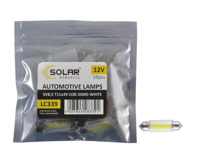 LED 12V SV8.5 T11x39 COB-3SMD white 1 leds 10шт. Поліетилен уп