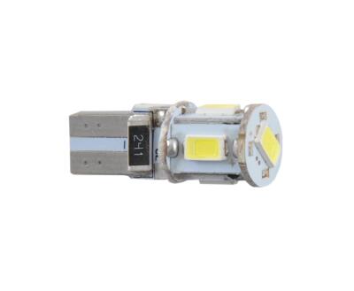 LED 12V T10 W2.1x9.5d 5SMD 5630 Canbus white 5 leds 10шт. Поліетилен уп