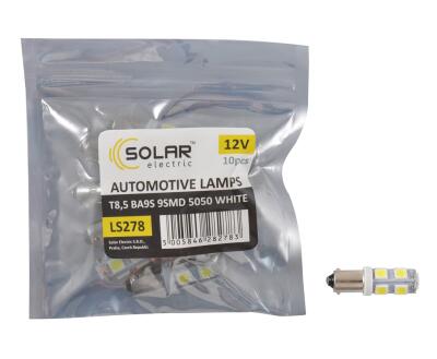 LED 12V T8.5 BA9S 9led 5050, white (10 шт.) Поліетилен уп.