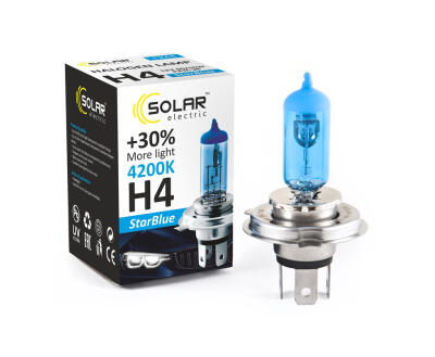 Solar H4 12V 60/55W P43t-38 StarBlue 4200K (200 шт.)