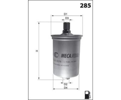 ELE3570 Фільтр палива (Mecafilter) ( аналогWF8028/KL29)