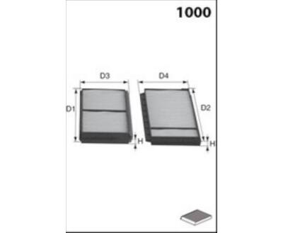 JLR7205 Фільтр салону (Mecafilter) ( аналогWP9282/LA346/S)