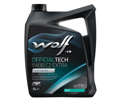 Олива моторна WOLF OFFICIALTECH 5W30 C2 EXTRA 5л.