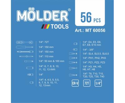 Професійний набір інструментів в кейсі MÖLDER  1/4" 72 T, CR-V, 56 од.