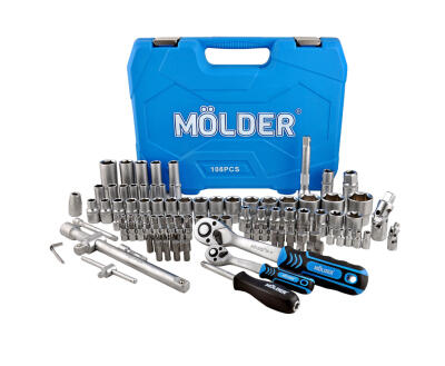 Професійний набір інструментів в кейсі MÖLDER 1/2", 1/4" 72 T, CR-V, 108 од.