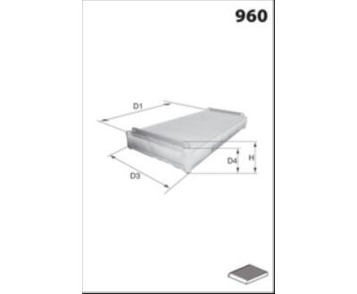 EKR7503 Фільтр салону (Mecafilter) ( аналог E933LC/)