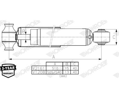 V1208 Monroe Амортизатор GAS задній лівий/правий