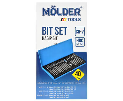 MŌLDER Професійний набір зірок і шестигранників Molder, CR-V 40шт.