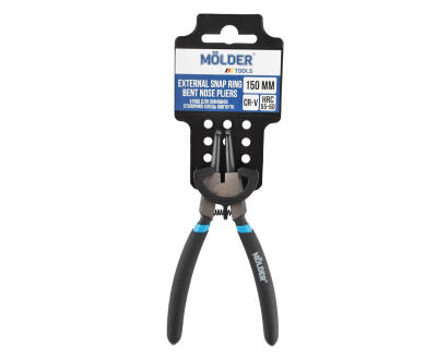 Кліщі для зовнішніх стопорних кілець, вигнуті MOLDER 150мм, Cr-V, HRC 55-60, поліровані (72шт/ящ)